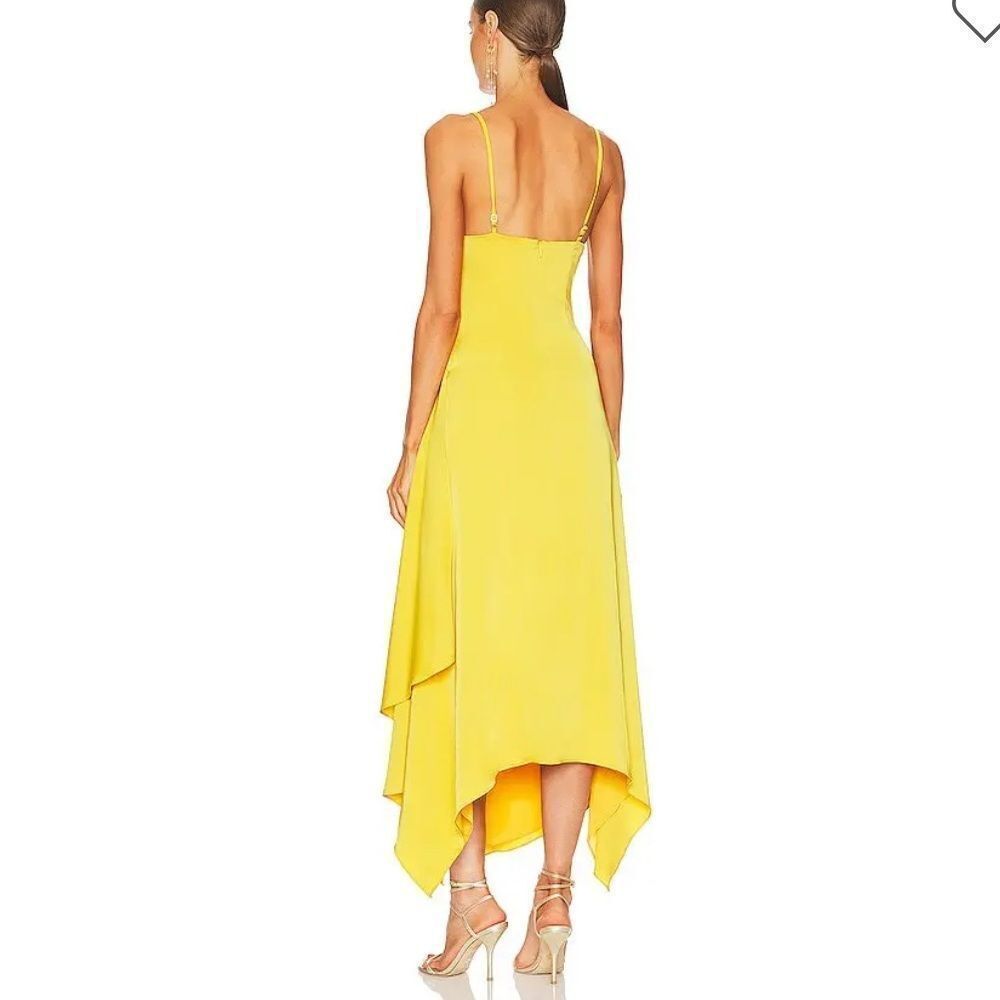 NWT NBD Evangeline gown yellow gold midi slip dress Revolve M - Picture 3 of 10
